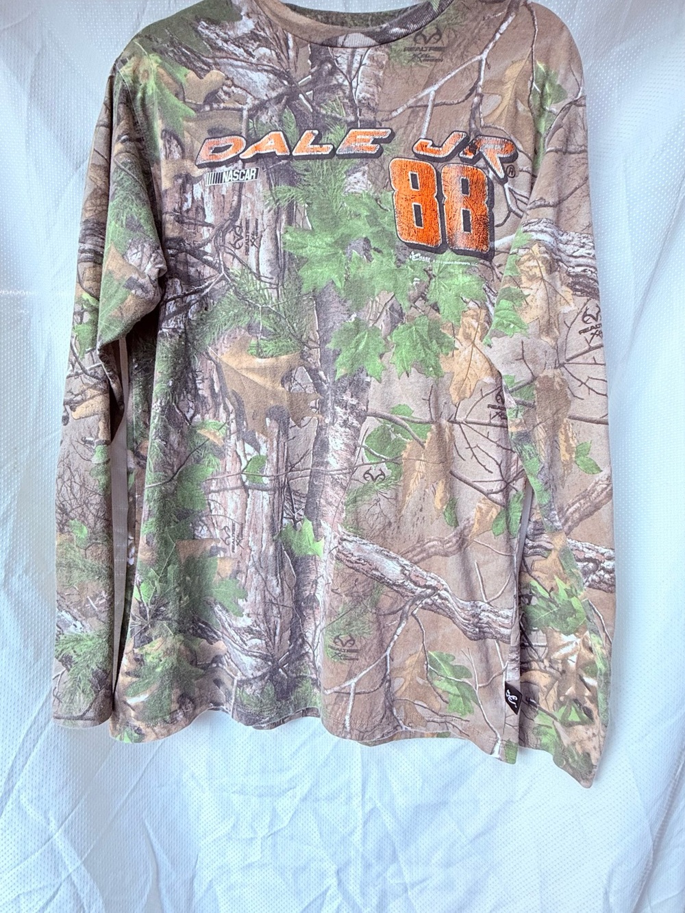 🏁 Dale Earnhardt Jr #88 Realtree Camo Racing Tee Long Sleeve L - Slim Fit